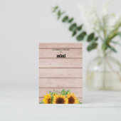 Rustikale Sonnenblumenöfen zeigen Visitenkarte an (Stehend Vorderseite)