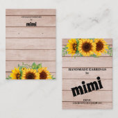 Rustikale Sonnenblumenöfen zeigen Visitenkarte an (Vorne/Hinten)