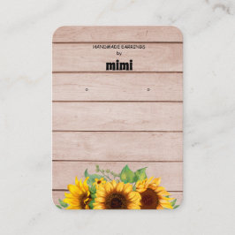 Rustikale Sonnenblumenöfen zeigen Visitenkarte an