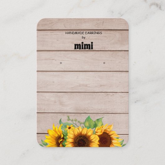 Rustikale Sonnenblumenöfen zeigen Visitenkarte an (Vorderseite)