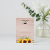 Rustikale Sonnenblumenöfen zeigen Visitenkarte an (Stehend Vorderseite)