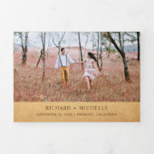 Rustikale Sonnenblumenöller Dreifach Gefaltete Einladung (Cover)