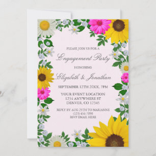 Rustikale Sonnenblumenpartei Daisy Einladung