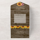 Rustikale Sonnenblumenpeony All-in-One-Hochzeitsve All In One Einladung (Außenbereich)