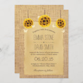 Rustikale Sonnenblumenpomanders & Butterfly-Hochze Einladung (Vorne/Hinten)