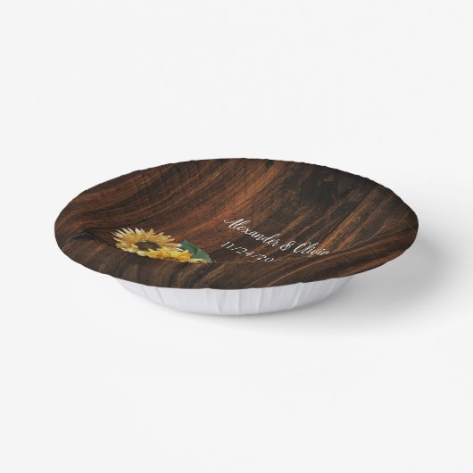Rustikale Sonnenblumenpresse Pappteller (Gewinkelt)