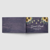 Rustikale Sonnenblumensaite hell Holz Gästebuch (Voll)