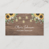 Rustikale Sonnenblumensaite hell Holz Visitenkarte (Vorderseite)