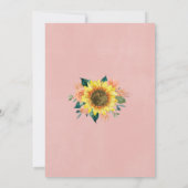 Rustikale Sonnenblumensaite Light Peach Floral Wed Einladung (Rückseite)