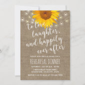 Rustikale Sonnenblumensaite Lights Probe Abendesse Einladung (Vorderseite)