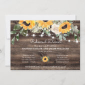 Rustikale Sonnenblumensaite Lights Probe Abendesse Einladung (Vorderseite)