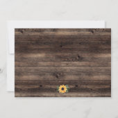 Rustikale Sonnenblumensaite Lights Probe Abendesse Einladung (Rückseite)