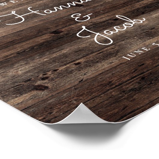 Rustikale Sonnenblumensaitenhochzeit Begrüßung Poster (Ecke)