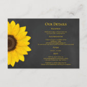 Rustikale Sonnenblumenschalkpappe Hochzeit Begleitkarte (Vorderseite)