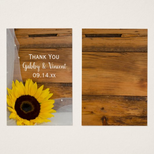 Rustikale Sonnenblumenschleier Land Wedding Gefall (Vorne & Hinten)