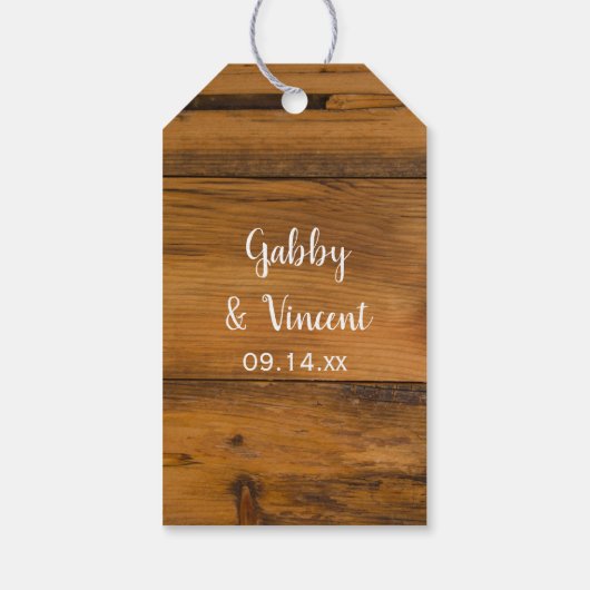 Rustikale Sonnenblumenschleier Land Wedding Gefall Geschenkanhänger (Rückseite)