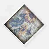 Rustikale Sonnenblumenschmetterlingszeitung Serviette (Ecke)