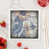 Rustikale Sonnenblumenschmetterlingszeitung Serviette (Beispiel)