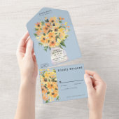 Rustikale Sonnenblumensofenküche All In One Einladung (Abreißen)