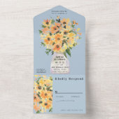 Rustikale Sonnenblumensofenküche All In One Einladung (Innen Boden)