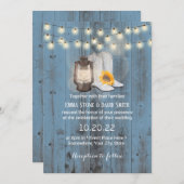 Rustikale Sonnenblumenstiefel & Laternenblumenstie Einladung (Vorne/Hinten)