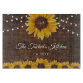 Rustikale Sonnenblumenstränge - Hochzeitsgeschenk Schneidebrett (Vorderseite)