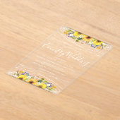 Rustikale Sonnenblumenstrasse Lights Country Weddi Acryleinladungen (Ablage )