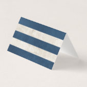 Rustikale Sonnenblumenstreifen Navy Blue Platzkart Visitenkarten (Rückseite)