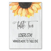 Rustikale Sonnenblumentisch Zwei Bunco-Tischnummer Tischnummer (Vorderseite)