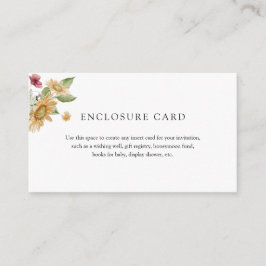 Rustikale Sonnenblumenverschlusskarte Begleitkarte