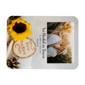 Rustikale Sonnenblumenwälder verheiraten das Datum Magnet (Horizontal)