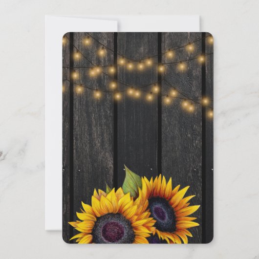 Rustikale Sonnenblumenzarge Einladung (Rückseite)