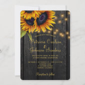 Rustikale Sonnenblumenzarge Einladung (Vorderseite)