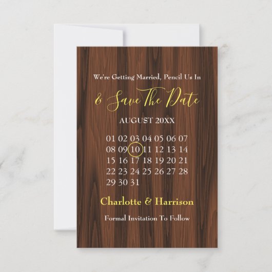 Rustikale Sonnenblumenzeitungen speichern das Datu Save The Date (Vorderseite)