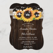 Rustikale Sonnenblumenzwiebelleuchten Hochzeit Einladung (Vorne/Hinten)