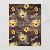 Rustikale Sonnenblumenzwiebeln Details zur Hochzei Begleitkarte (Rückseite)