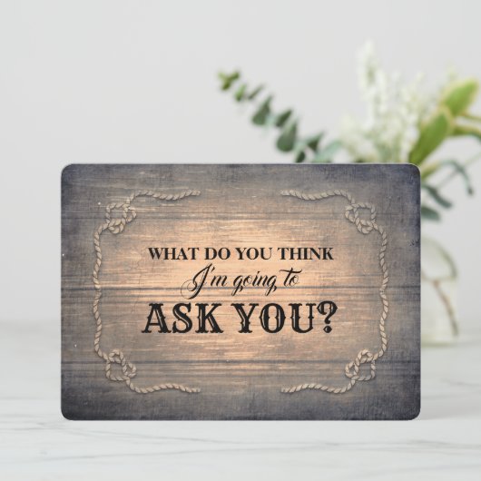 Rustikale Sonnenbrille / Trauzeugin Vorschlag Einladung (Stehend Vorderseite)