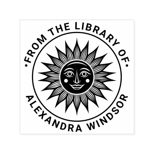 Rustikale Sonnenstrahlen mit Ausschnitt 2 Biblioth Permastempel (Design)