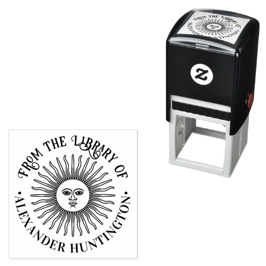 Rustikale Sonnenstrahlen mit Gesichtsbibliotheksna Permastempel (Beispiel)