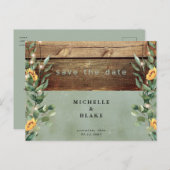 Rustikale Sonnenstrahlen und Lichter Save the Date Postkarte (Vorne/Hinten)