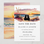 Rustikale Sonnenuntergangs-Strand-Save-the-Date-Ka Save The Date (Vorne/Hinten)
