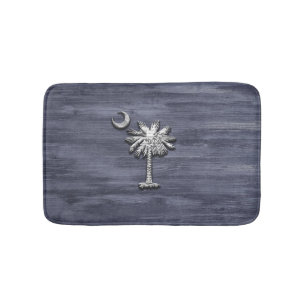 Rustikale South Carolina Palmetto und Moon Badematte