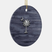 Rustikale South Carolina Palmetto und Moon Keramik Ornament (Rechts)