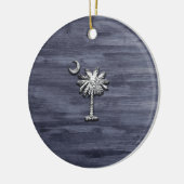 Rustikale South Carolina Palmetto und Moon Keramik Ornament (Links)