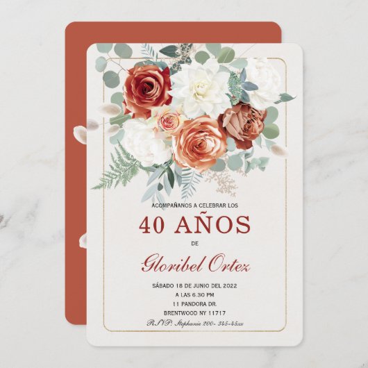 Rustikale SPANISCHE Vorlagen zum Geburtstag (Vorne/Hinten)