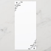 Rustikale Speisekarte mit weißer und schwarzer Bot Programm (Rückseite)