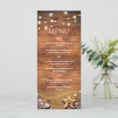 Rustikale Speisekarte von Starfish Beach Lights Tr Menükarte (Stehend Vorderseite)