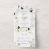 Rustikale Speisen & Blume Abendessen All In One Einladung (Innen Boden)