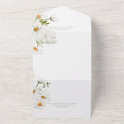 Rustikale Speisen & Blume Kein Abendessen All In One Einladung (Außenbereich)