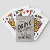 Rustikale Spielkarten Zeit, Champagner zu trinken (Rückseite)